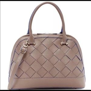 New Pink Haley Taupe/Blue Handbag! Soft vegan pebbled! Gorgeous bag!!